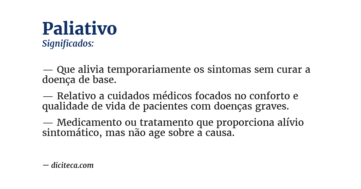 Significado de paliativo