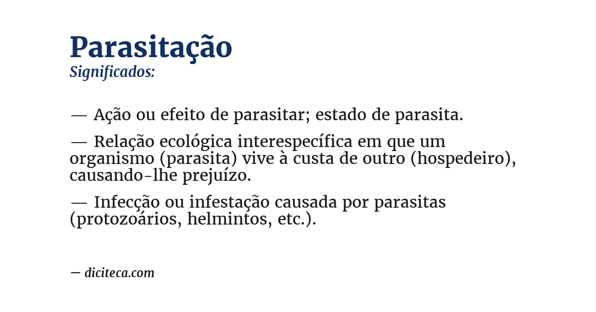 Significado de parasitação