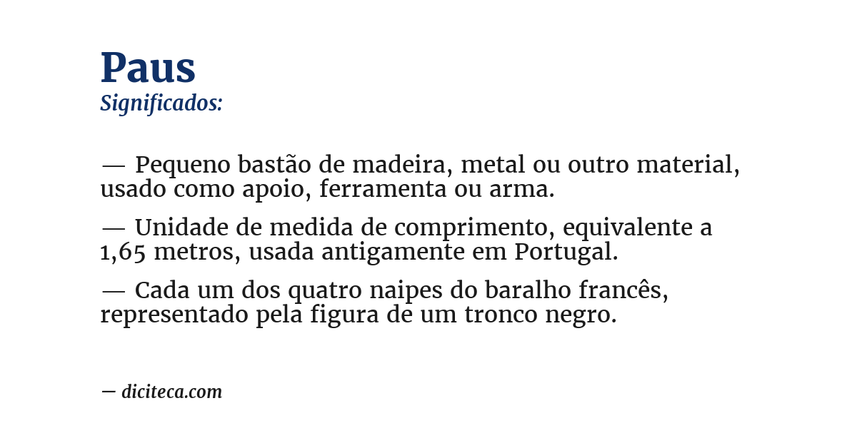 Significado de paus
