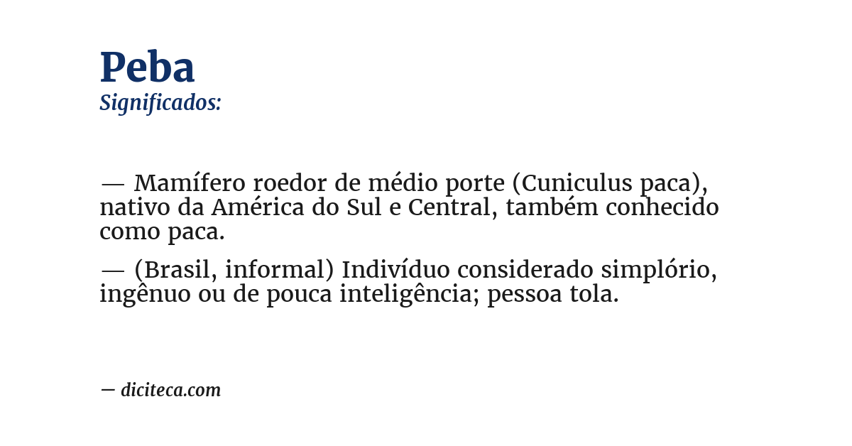 Significado de peba