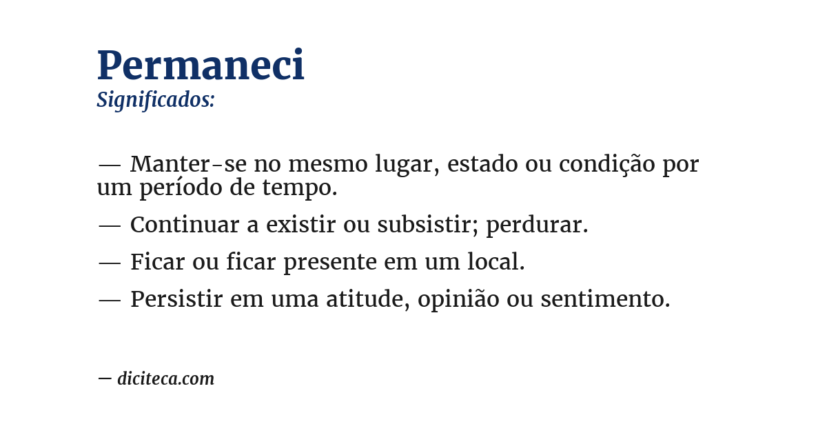 Significado de permaneci