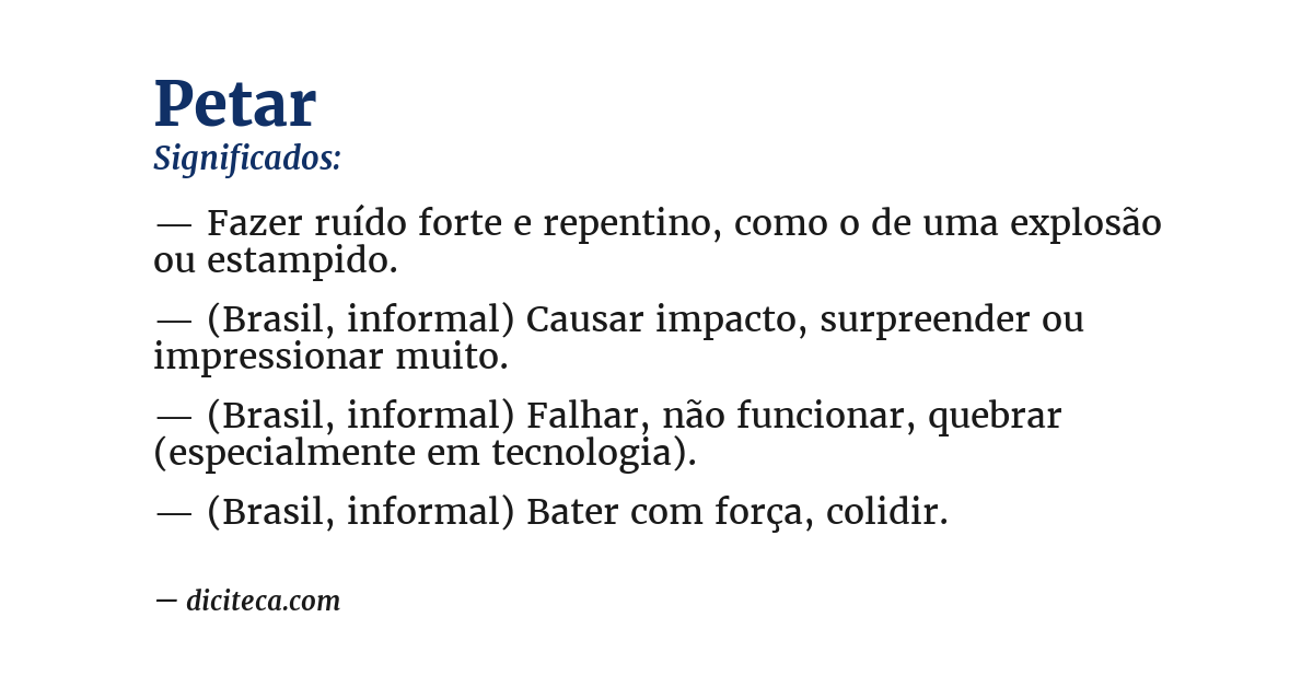 Significado de petar