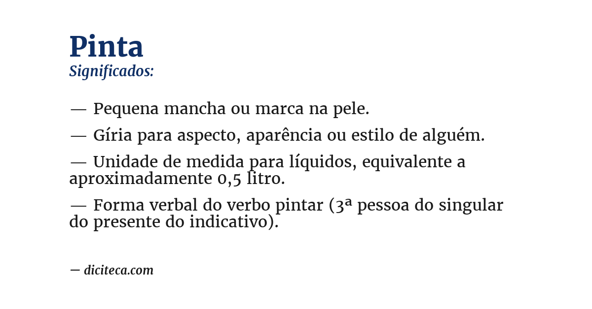 Significado de pinta