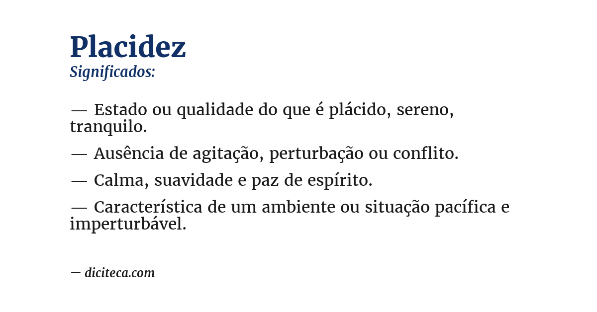 Significado de placidez