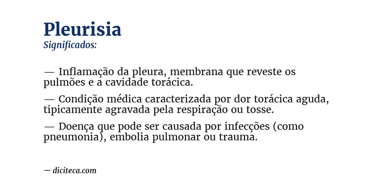 Significado de pleurisia