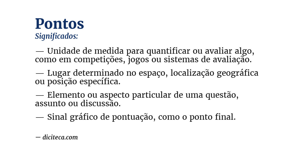 Significado de pontos