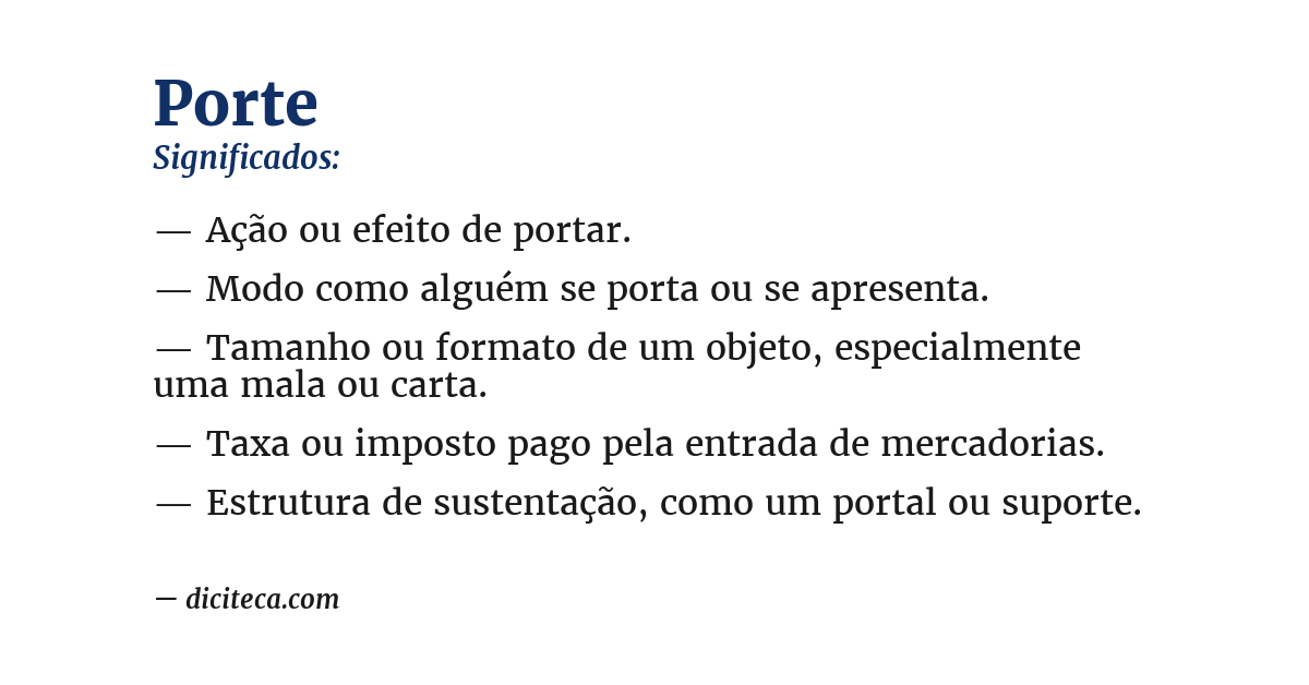 Significado de porte