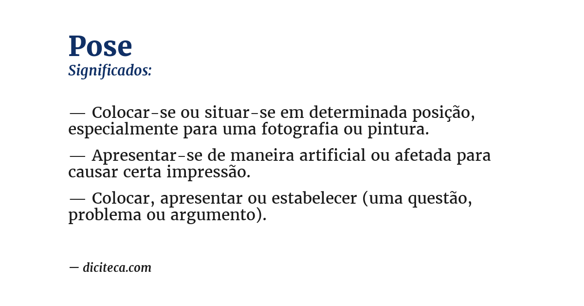 Significado de pose