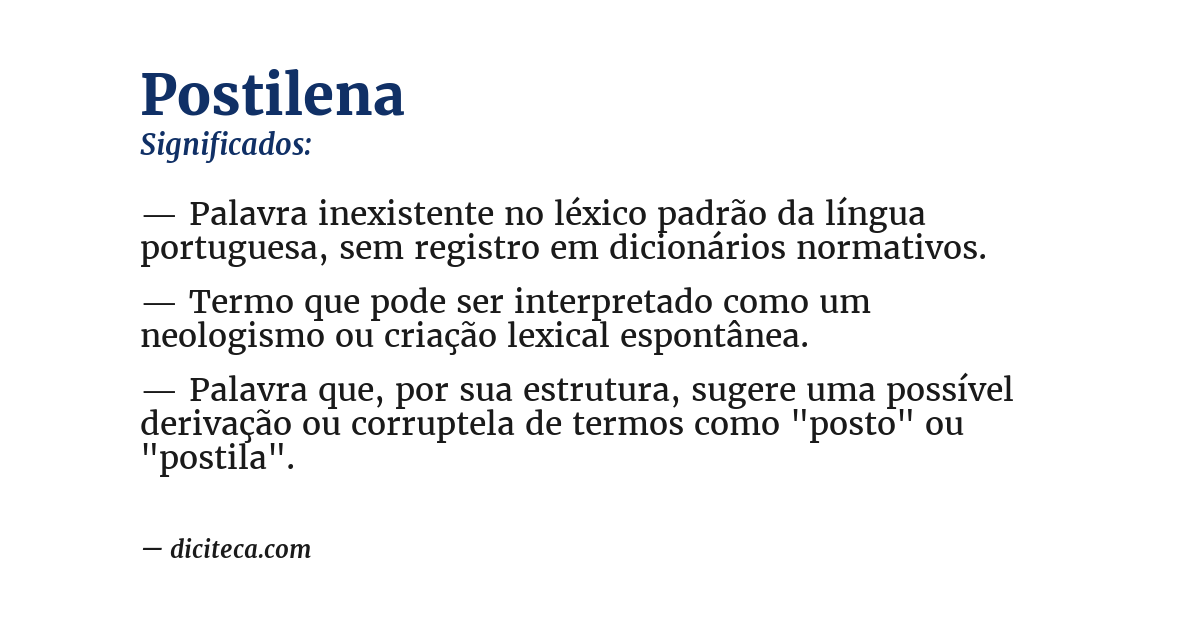 Significado de postilena
