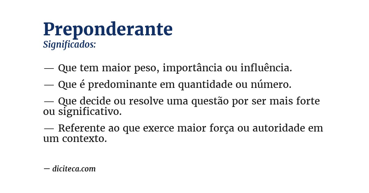 Significado de preponderante