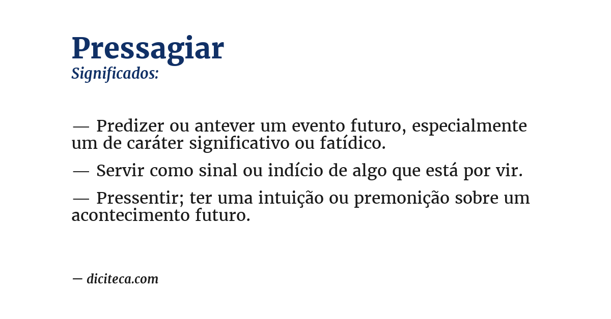 Significado de pressagiar