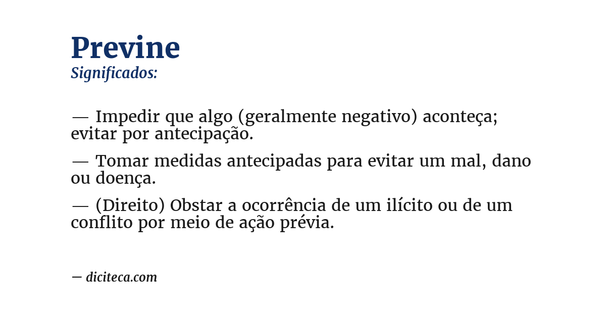 Significado de previne