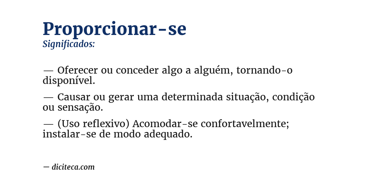 Significado de proporcionar-se