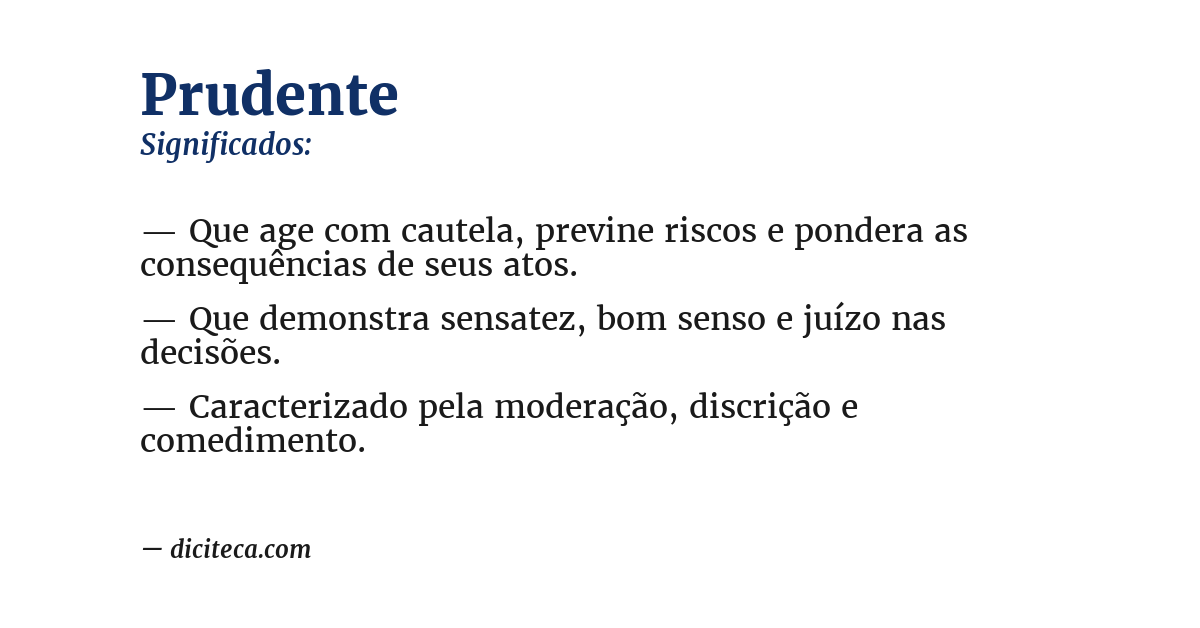 Significado de prudente
