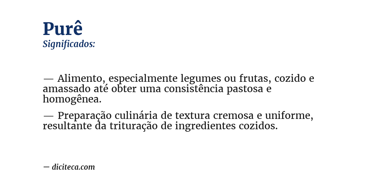 Significado de purê