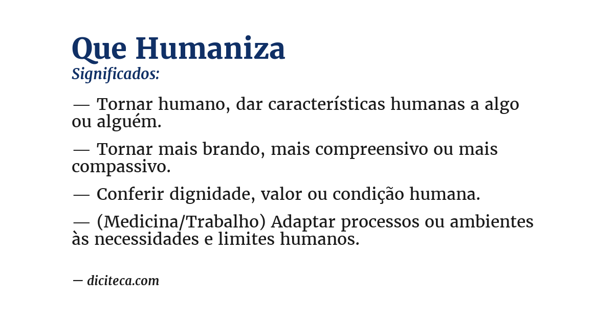 Significado de que humaniza