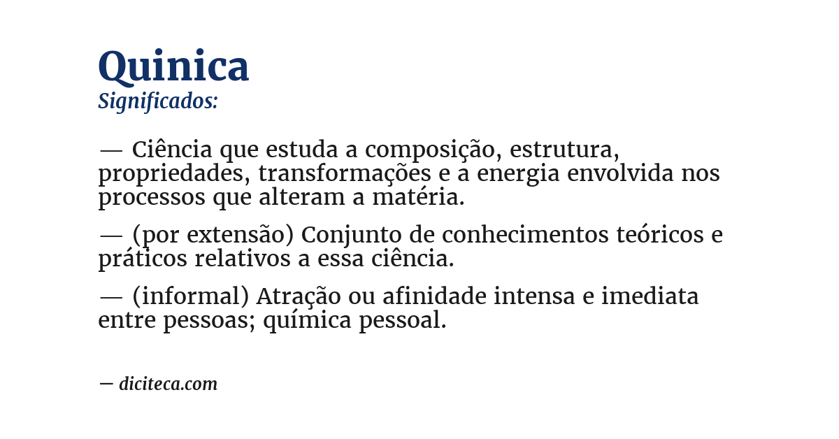 Significado de quinica