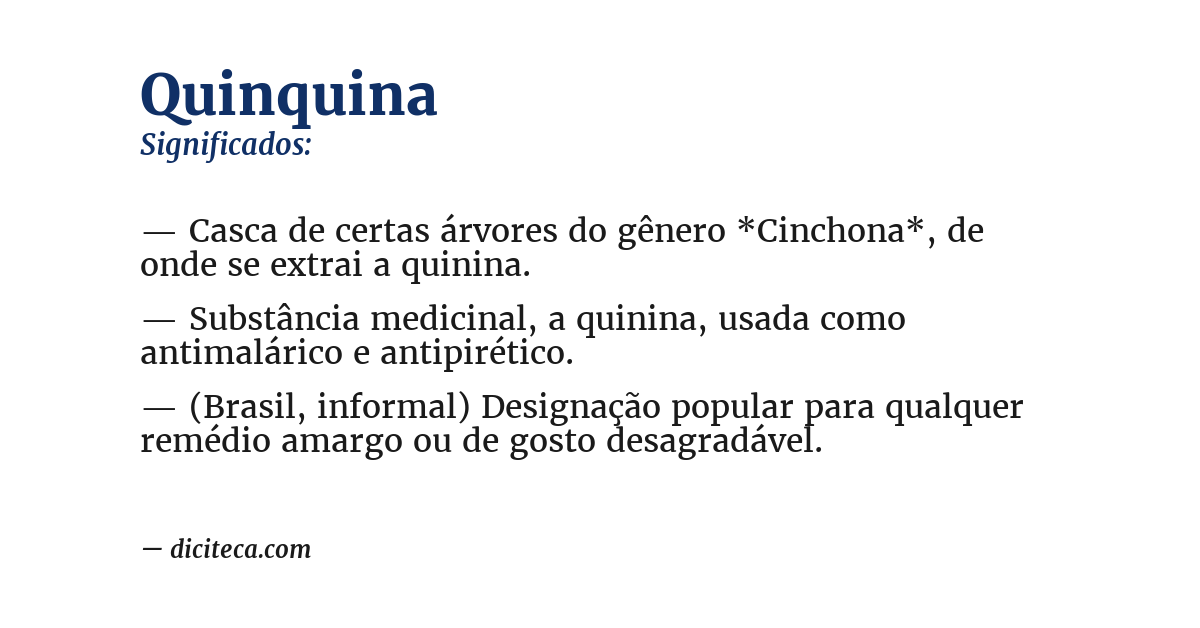 Significado de quinquina