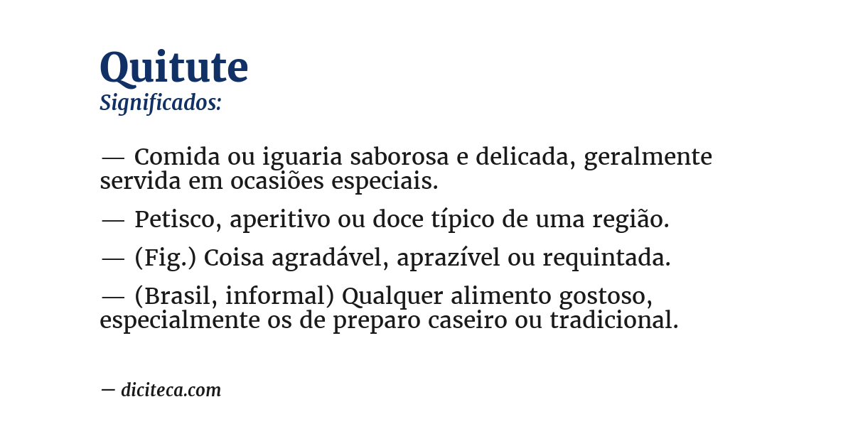 Significado de quitute
