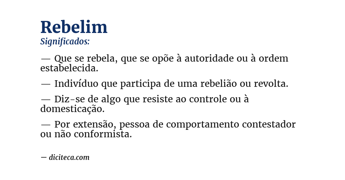 Significado de rebelim