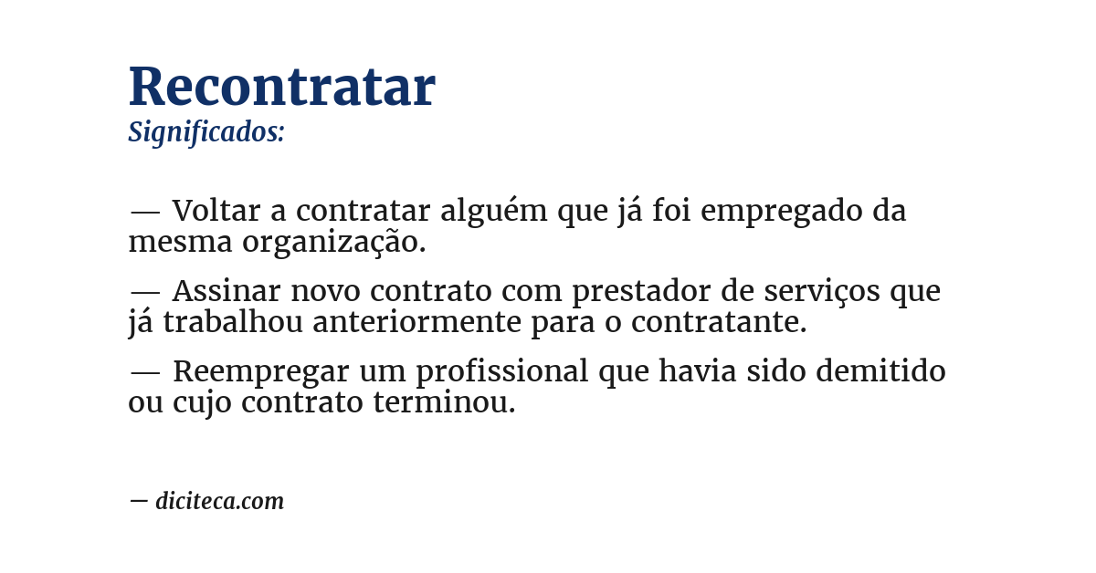 Significado de recontratar