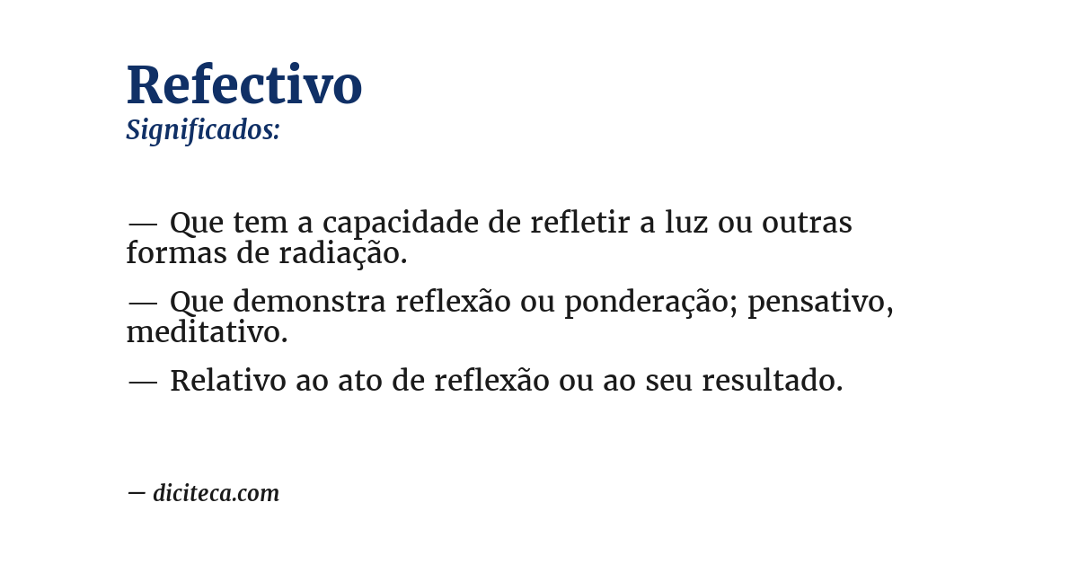 Significado de refectivo