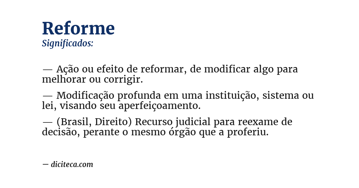 Significado de reforme