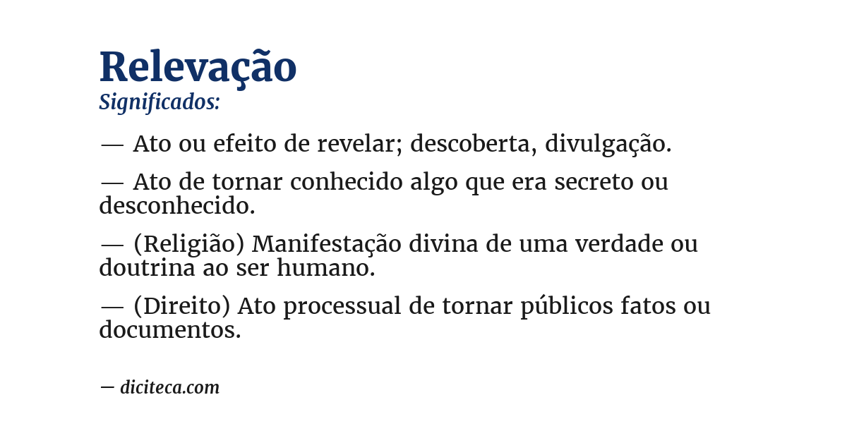 Significado de relevação