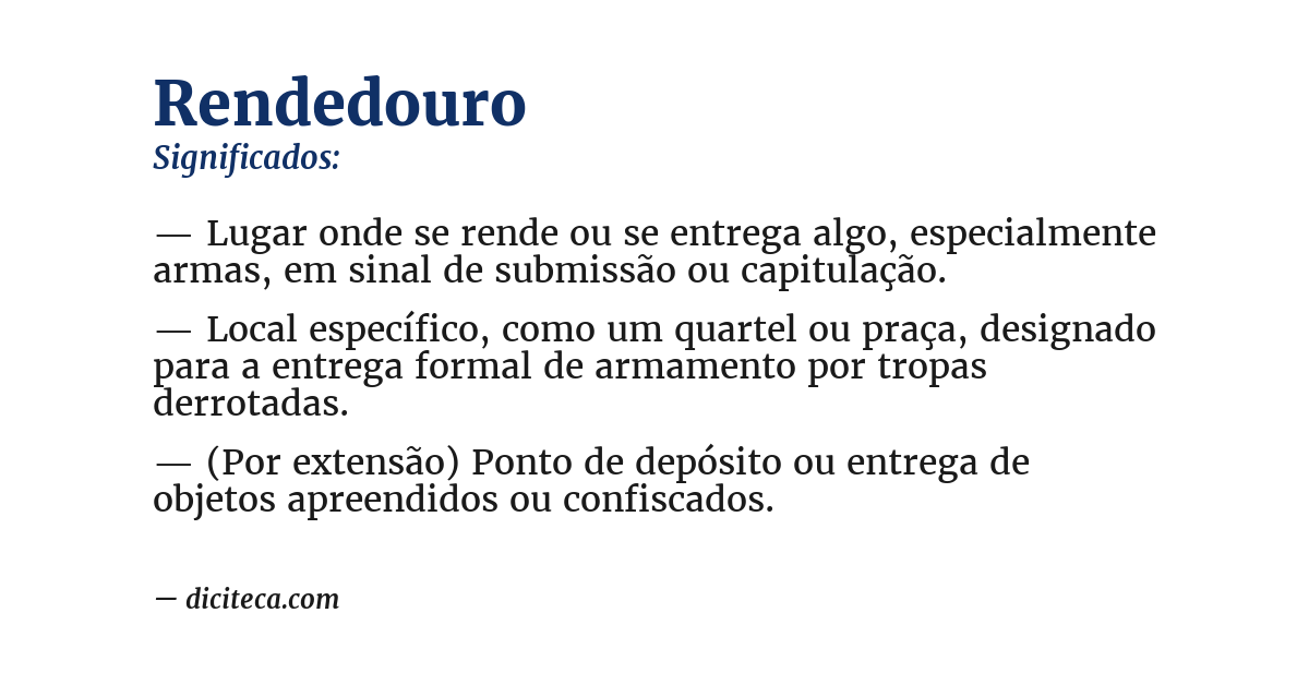 Significado de rendedouro
