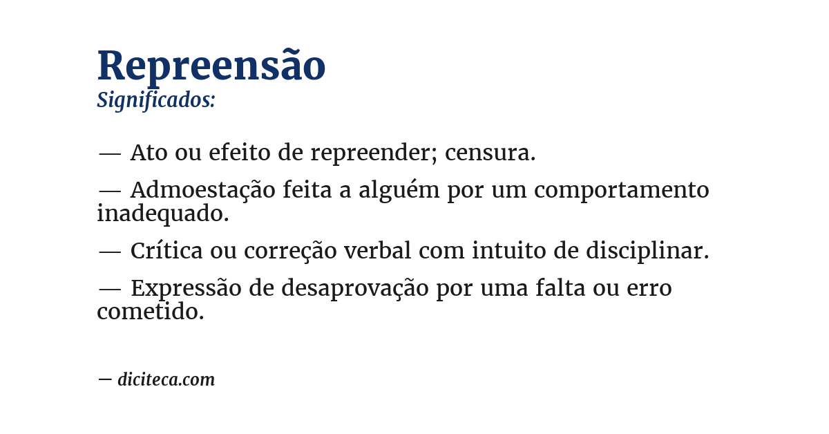 Significado de repreensão