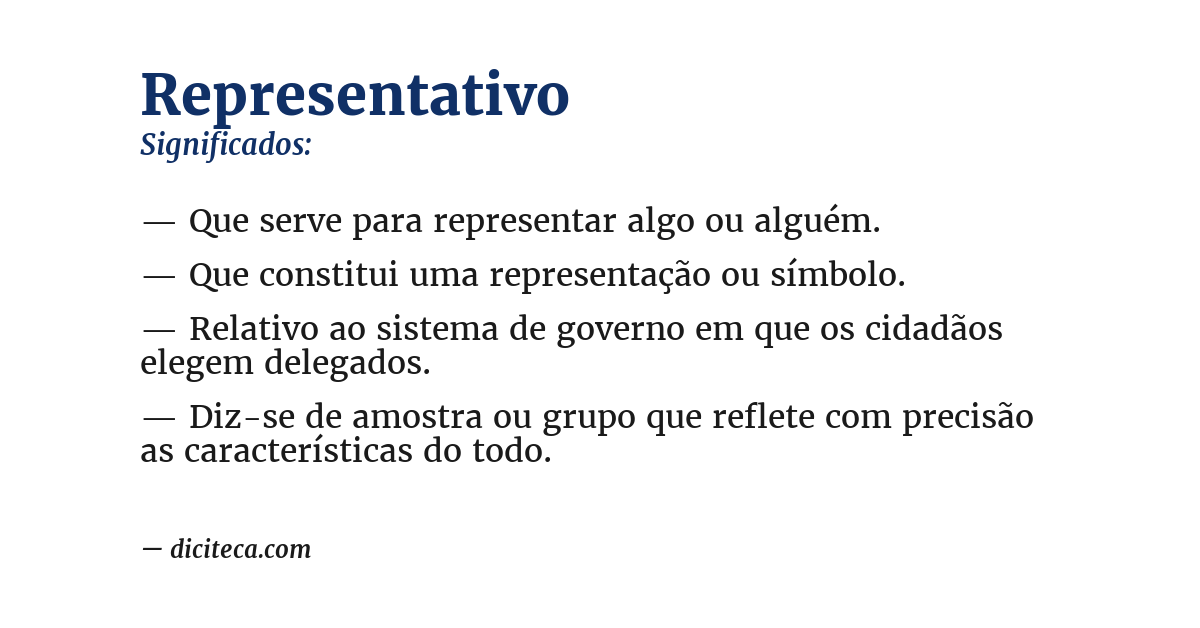 Significado de representativo