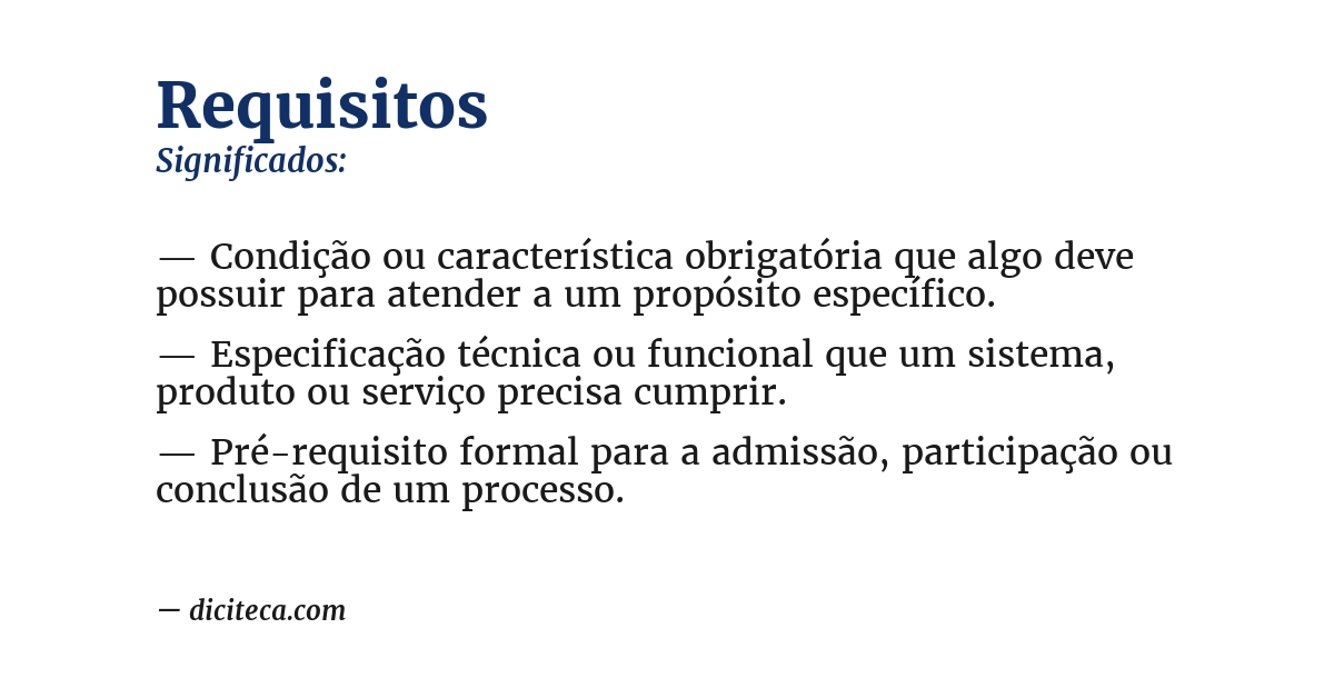 Significado de requisitos