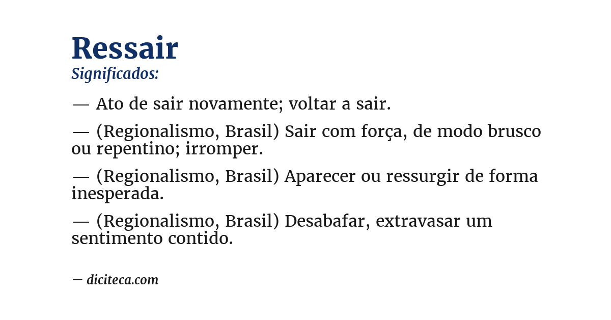 Significado de ressair