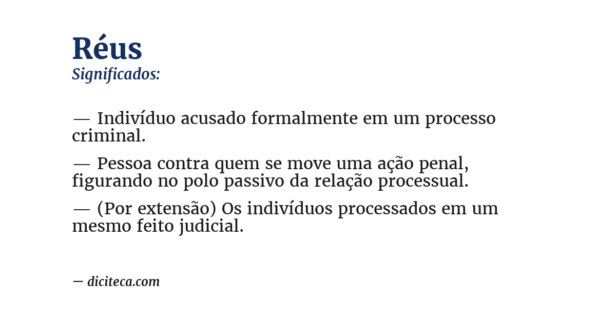 Significado de réus