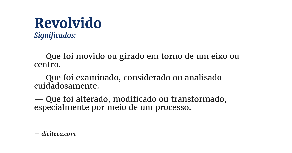 Significado de revolvido