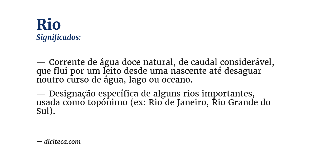 Significado de rio
