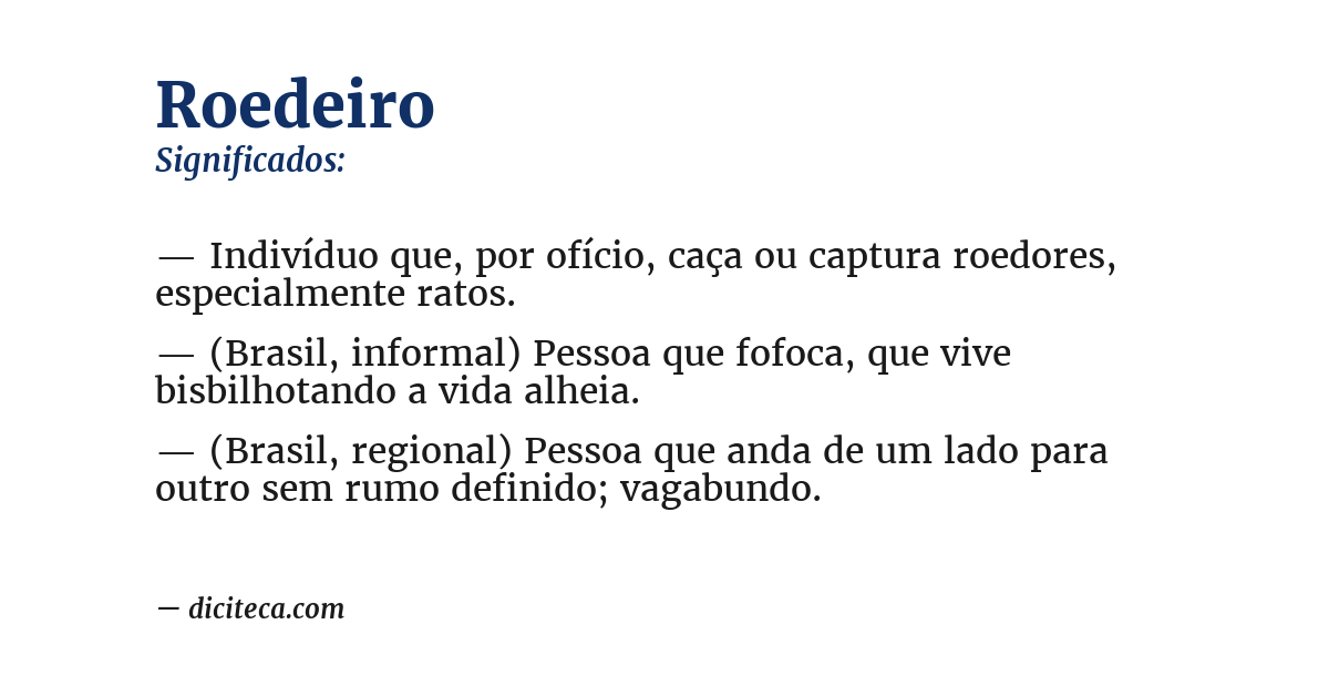 Significado de roedeiro