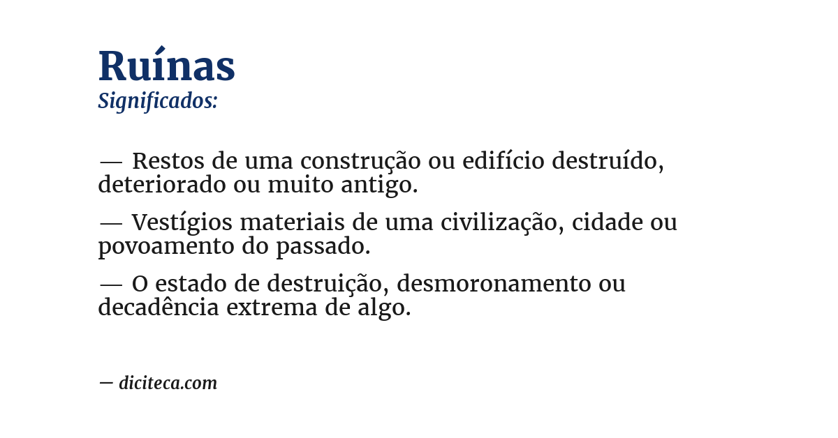 Significado de ruínas