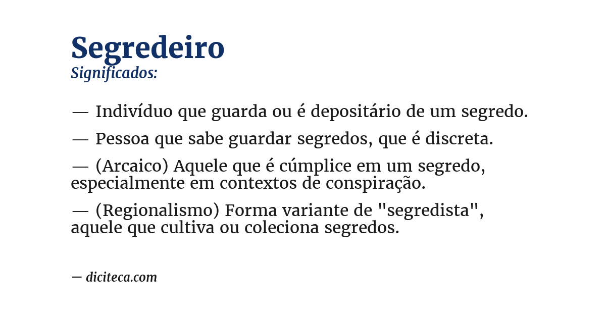 Significado de segredeiro