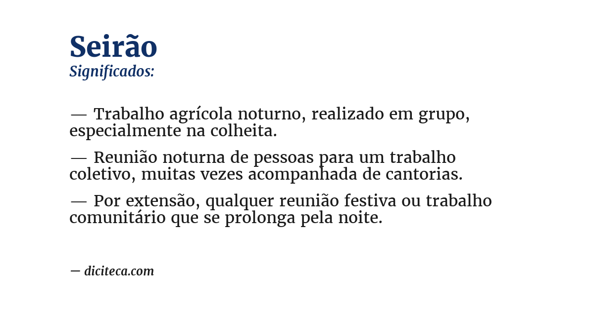 Significado de seirão