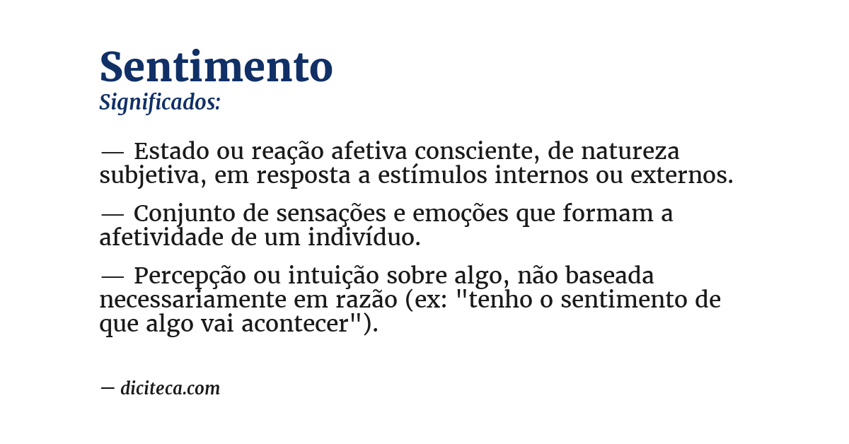 Significado de sentimento