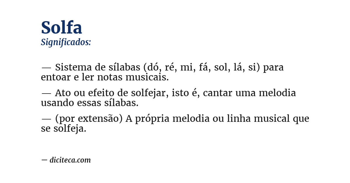 Significado de solfa