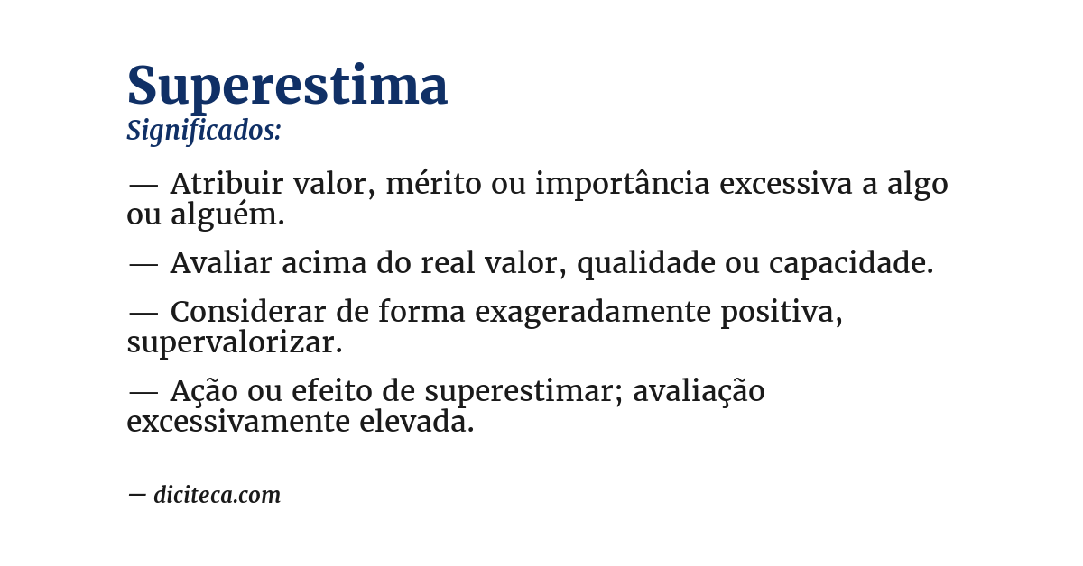 Significado de superestima