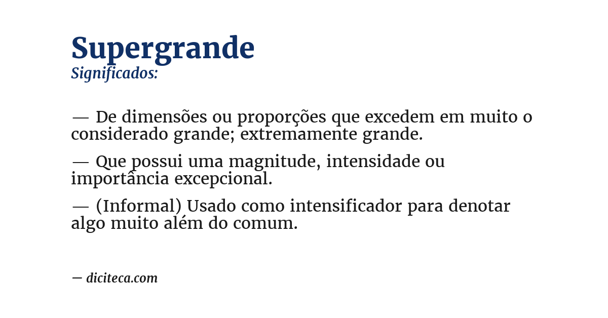 Significado de supergrande