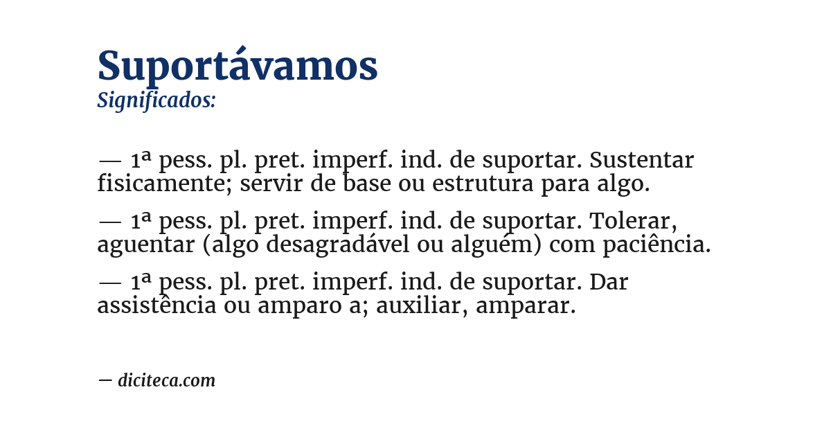 Significado de suportávamos