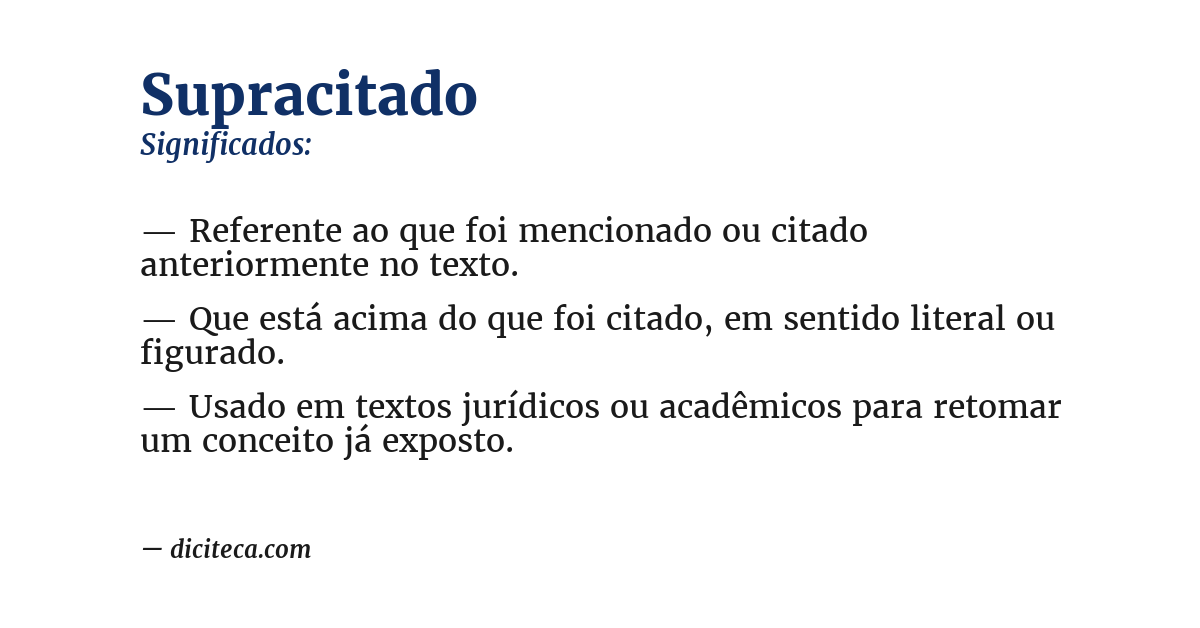 Significado de supracitado