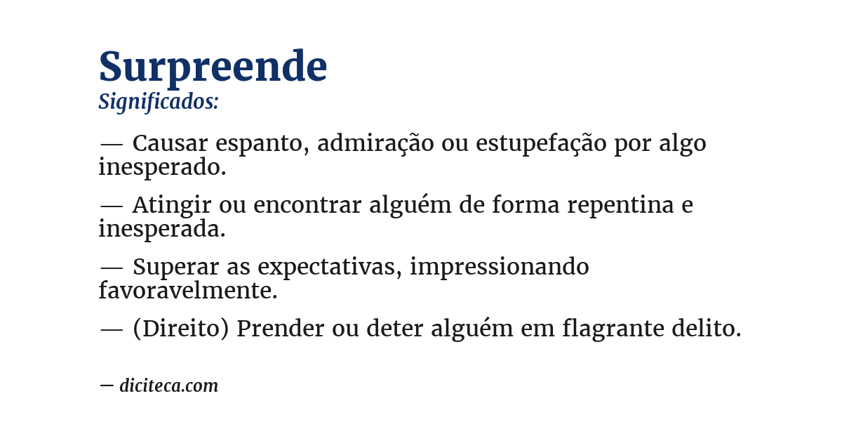 Significado de surpreende