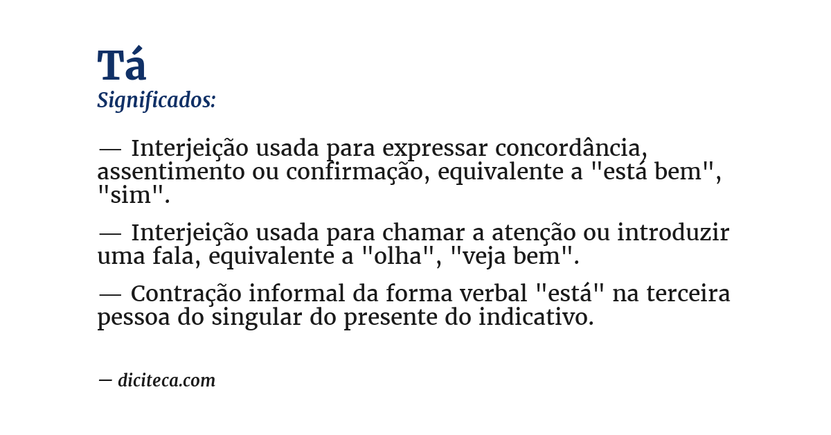Significado de tá