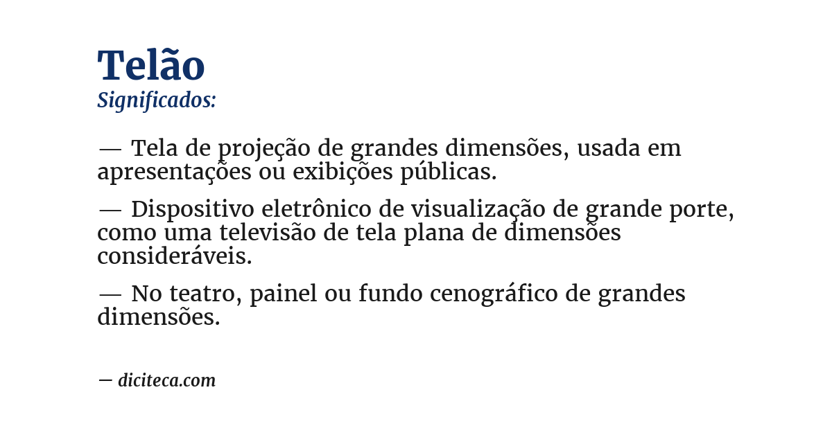 Significado de telão
