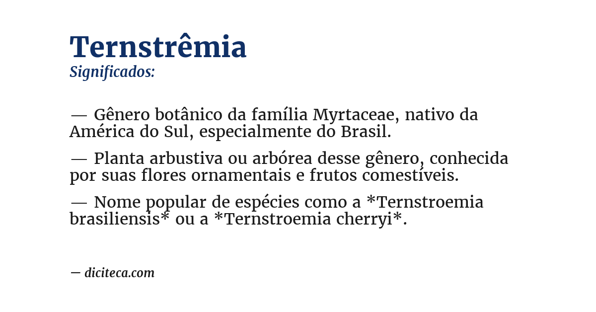 Significado de ternstrêmia